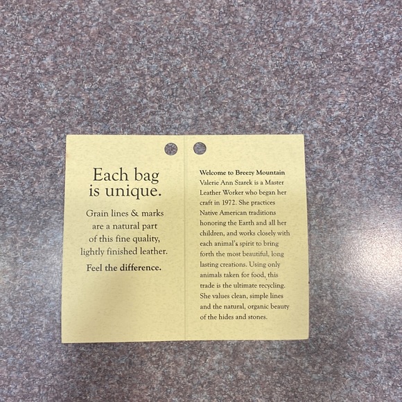 Breezy Mountain Leather Handmade Handbag NWT - Picture 6 of 6